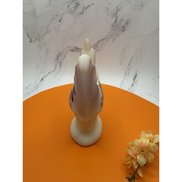 Fenton Hand Painted Burmese Satin Rooster Signed by C.A. Hall - 5 1/4" Tall - Picture 8 of 9